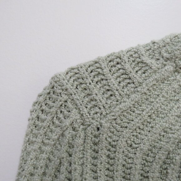 VINCE Crimped Cotton Crew Neck Sweater in White Jade Cropped Minimal Size XS NWT - Picture 12 of 14